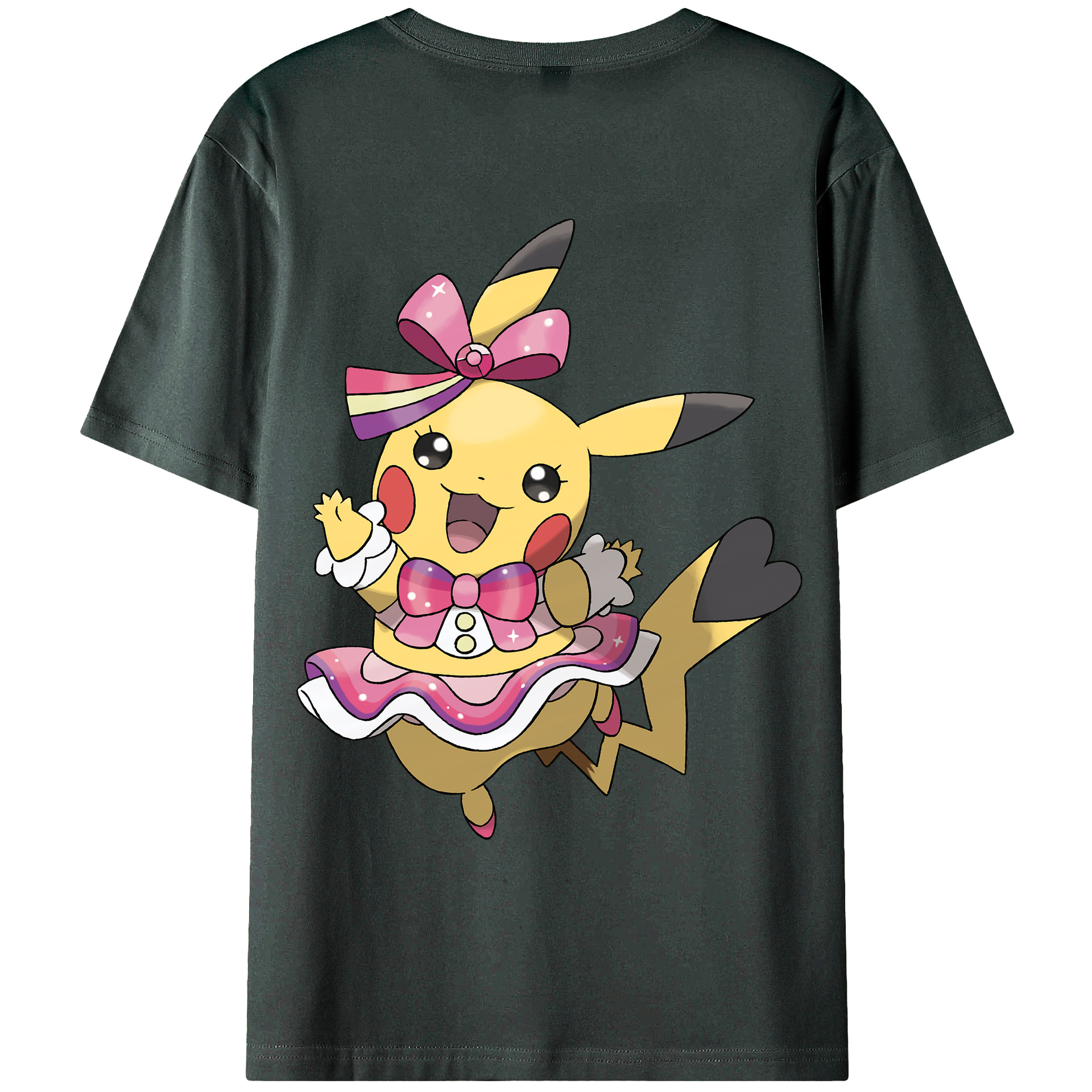 （画像用） ポケットモンスター Pokémon 綿100％ メンズ半袖Tシャツ（バックプリント） 通気性